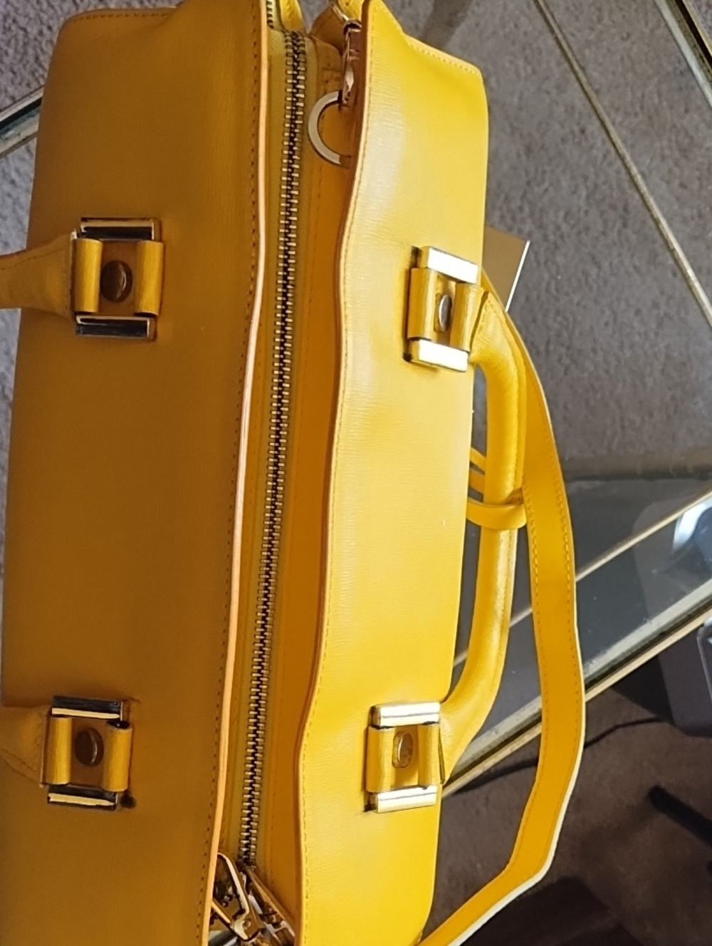 Structured Satchel in Yellow Like New